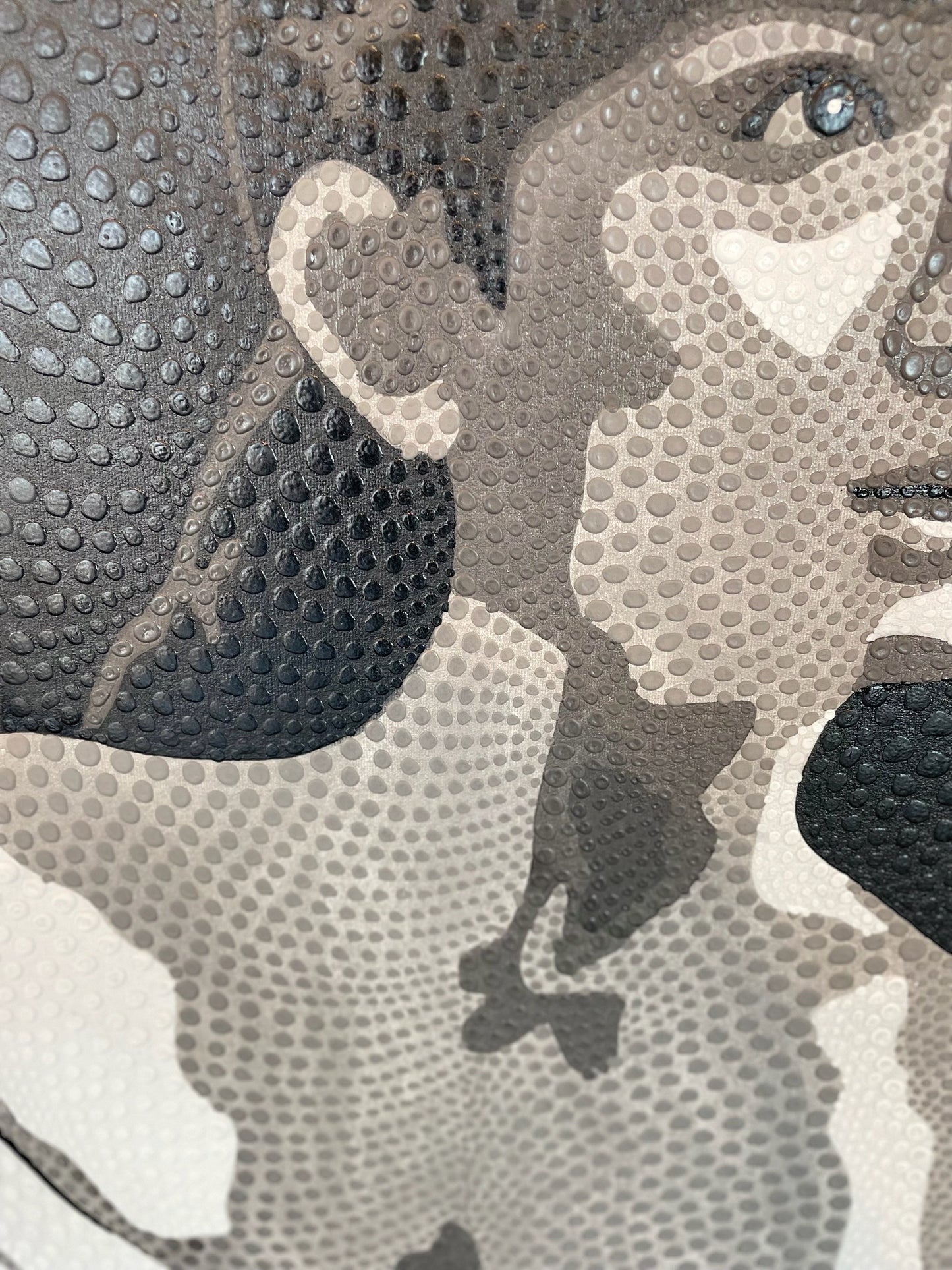 Quadro di soggetto femminile con tecnica aborigena - Asmat Design