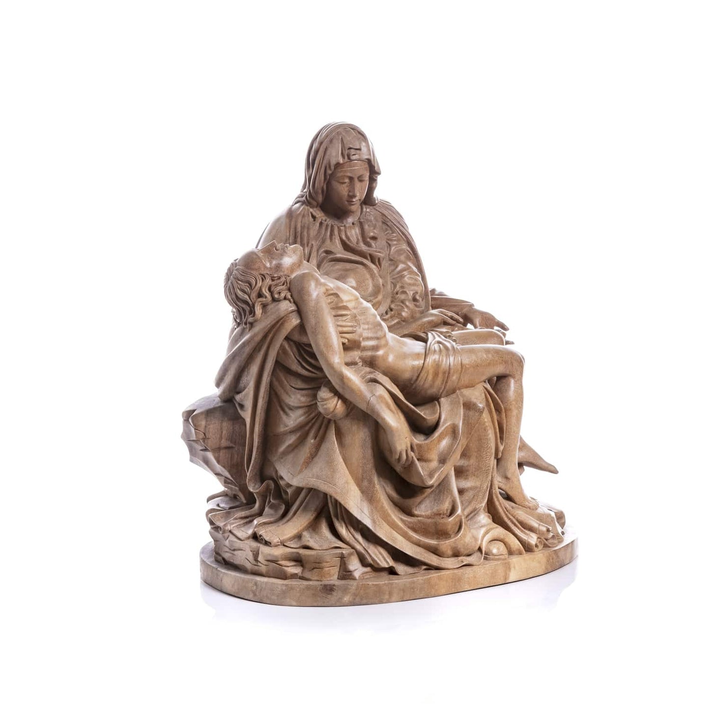 Scultura "La Pietà" in legno di teak - Asmat Design