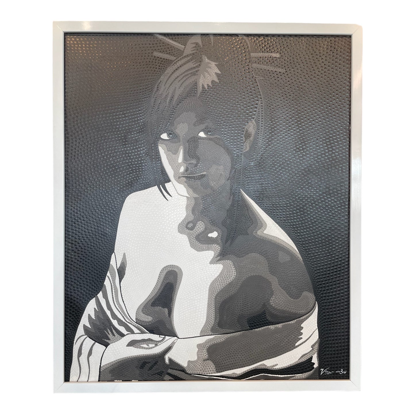 Dipinto di donna con tecnica aborigena australiana - Asmat Design