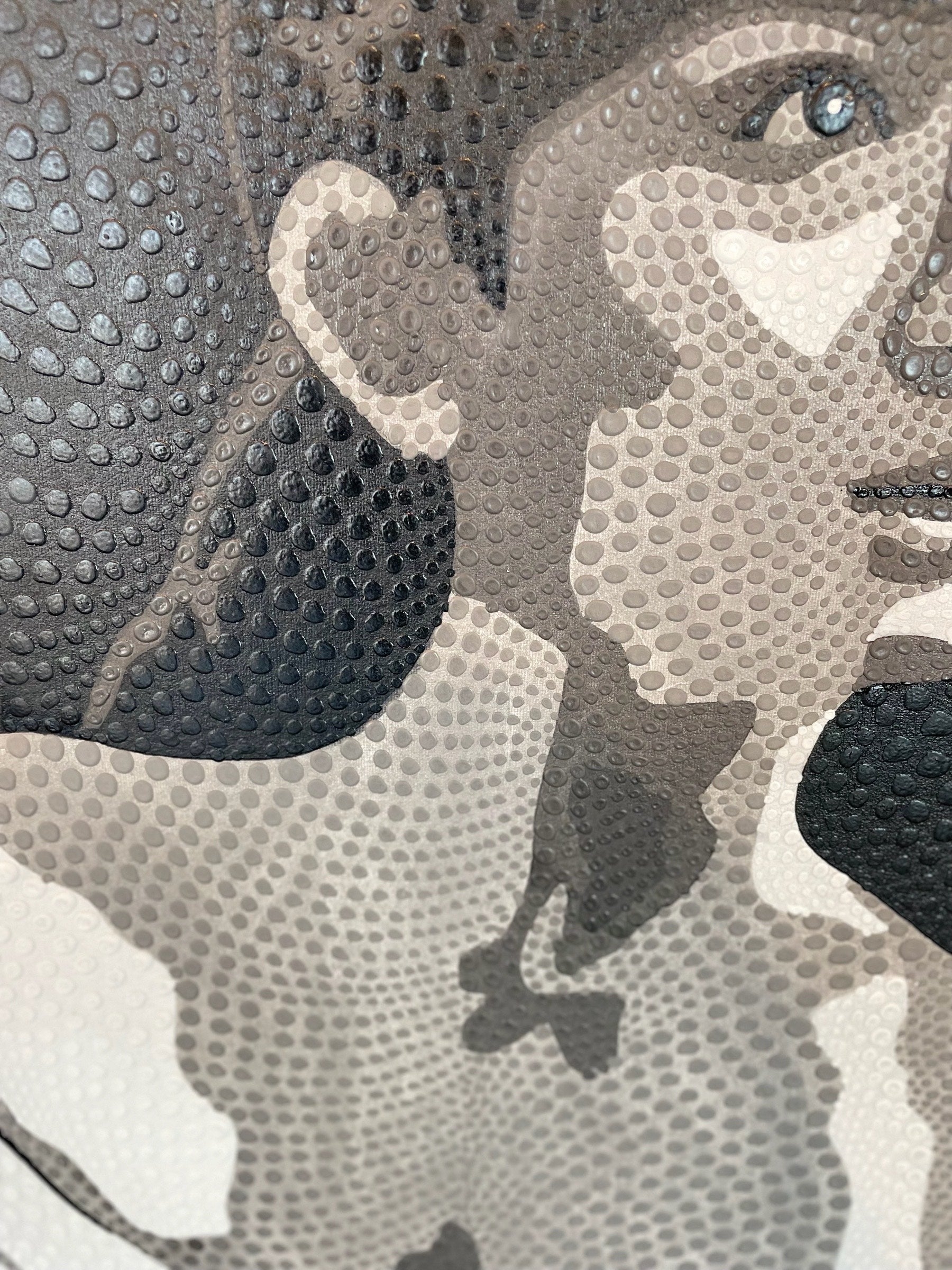 Quadro di soggetto femminile con tecnica aborigena - Asmat Design