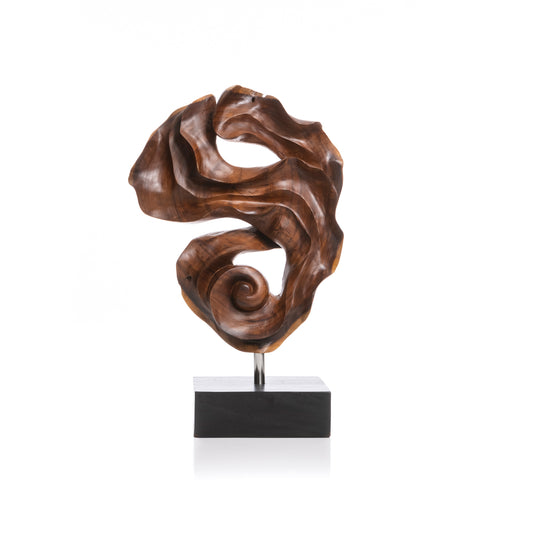 Wooden infinite structure - Struttura astratta in legno di teak scuro - Asmat Design