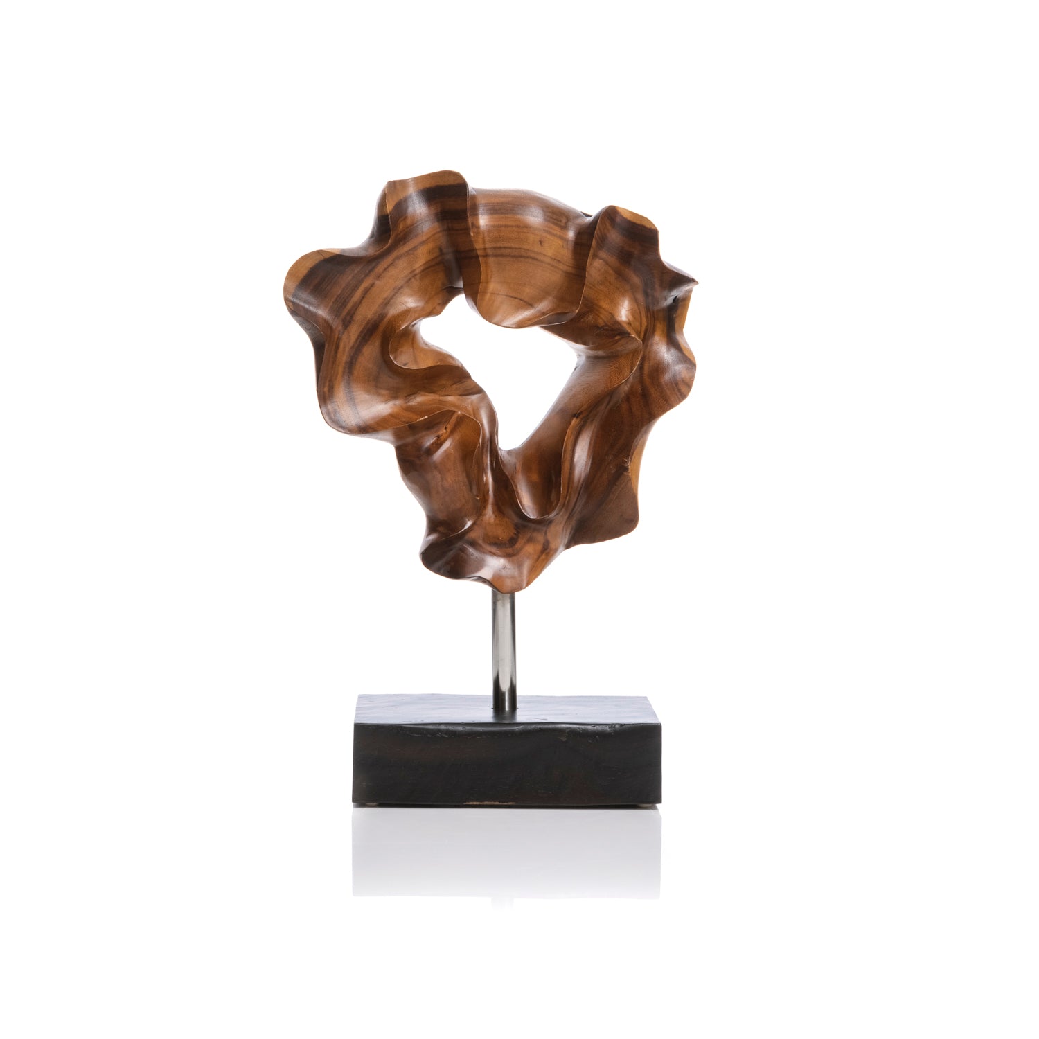 Wooden structure small - Struttura astratta in legno di teak con venature - Asmat Design